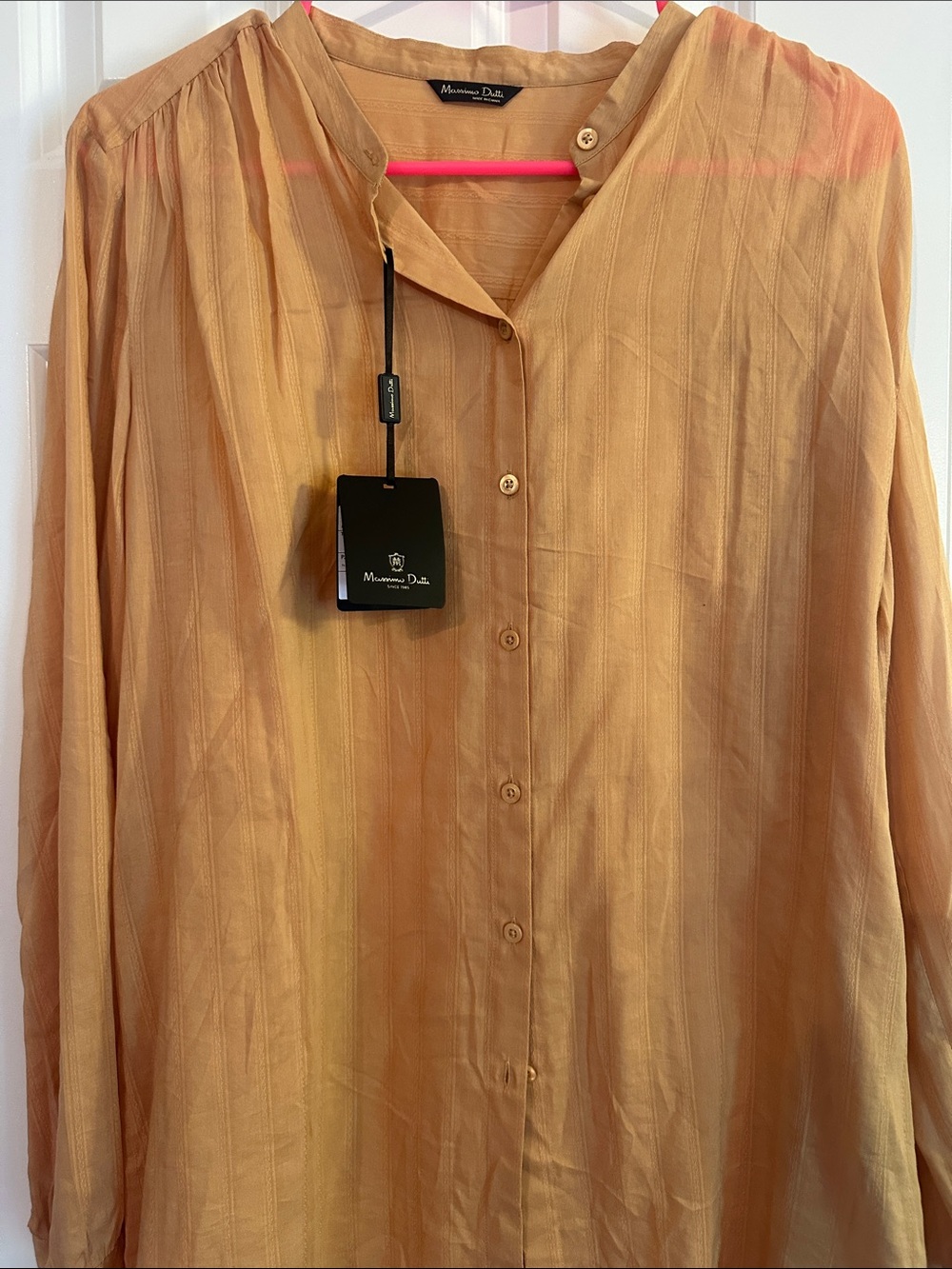 Massimo Dutti women’s Light Tan Button-Down Shirt
